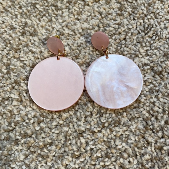 Hand Crafted Jewelry - Handcrafted Light Pink Round Drop Earrings